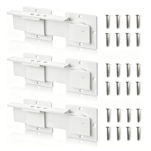 9" Flip Gate Latch Lock with Padlock Hole,3 pcs Matte White 4 mm Aluminum Anti-Rust Alloy Door Latch for Outdoor Wooden Fence, Sliding,Wooden Fence, Barn Door with Screws (White, 9” - 3pcs) - color: White, size: 9” - 3pcs