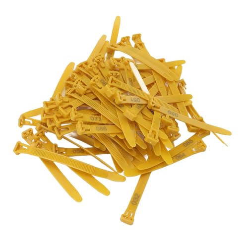 ZJchao Chicken Leg Bands, Adjustable Plastic Poultry Identification Leg Rings with Clear Colorfast Number Engraving for Duck Goose Chicken (Yellow) - color: Yellow