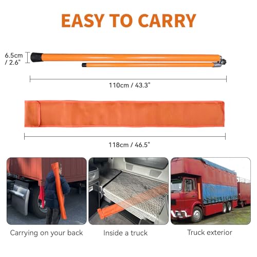 Height Stick for Trucks 20FT, Load Height Measuring Stick with Adjustable Pole, Extended Crossbar, Non-Conductive Fiberglass Height Stick with Carrying Bag,Accurately for Trucks, Car Haulers - size: 20FT