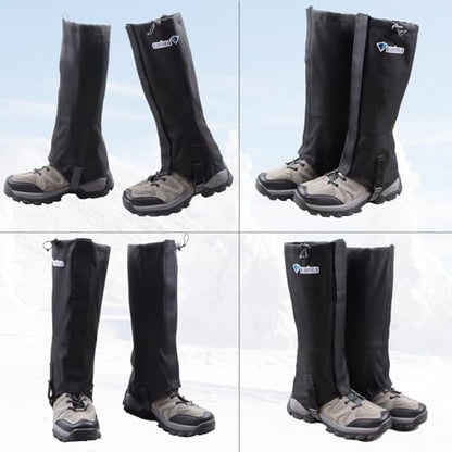 Azarxis Hiking Gaiters for Outdoor Hunting Walking Backpacking Women Men Ankle Leg Guard Boot Legging Cover Snow Waterproof - color: #01 Black