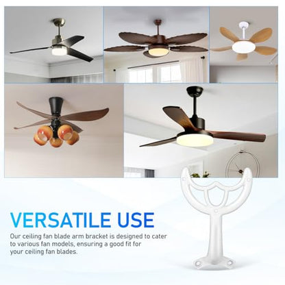 DOITOOL Replacement Ceiling Fan Blades Arms: White Finish Ceiling Fan Blades Arm Bracket for Replacing to Keep It Works Well