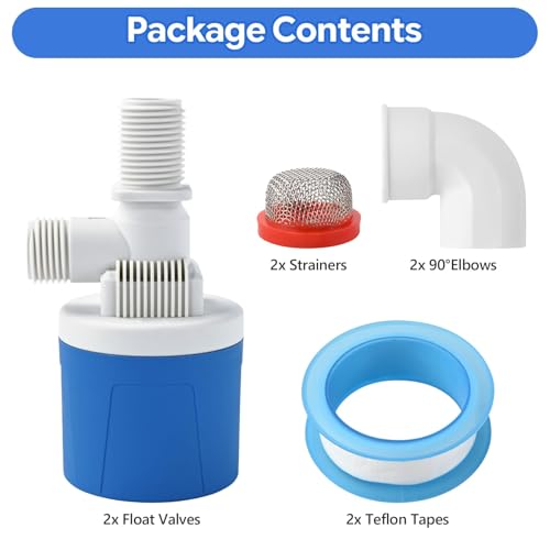 2Pcs 1/2" Aquapulse Top Inlet Water Aqua Pulse Float Valve, Automatic Water Level Control System, Aqua Pulse Mini Water Float Valves for Garden Hoses, Water Tank, Livestock Tough, Swimming Pool - size: 1/2" Top Inlet
