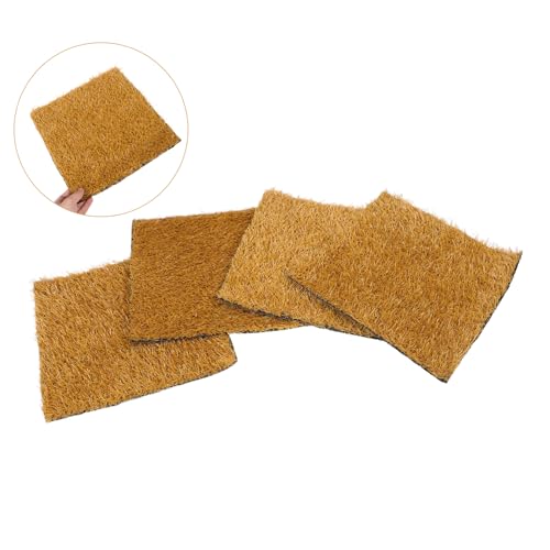 POPETPOP 4pcs Chicken Nesting Box Pads Reusable Coop Ground Pad Hen Nesting Liners Artificial Grass Bedding Clean and Odor