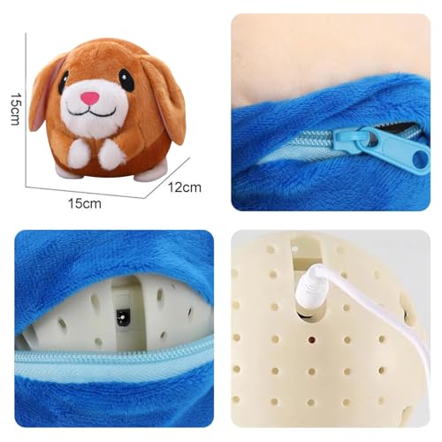 Active Moving Plush Toy, Interactive Pet Bouncing Balls, USB Rechargeable Sound Electronic Dog Toy, Cute Squeaky Pig Dog Toy - color: Dog