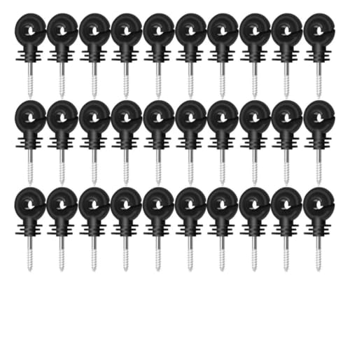Electric Fencing Ring Insulators Electronic Fence Insulator Garden Offset Ring Carbon Steel Wire Safe for Strong Fencing Trellis(30PCS) - size: 30PCS