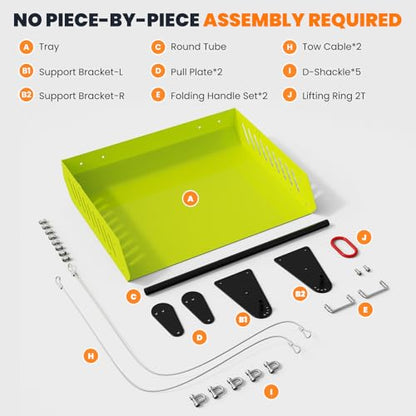 2-in-1 Mini Horse Paddock Cleaner with Tow-Behind Trailer, Heavy Duty Manure Fork & Scoop, Efficient Pasture Sweeper & Manure Collector for Easy Yard Cleanup