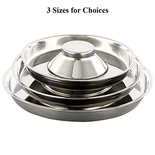 Stainless Steel Pet Bowl for Puppy and Cat, Dog Food and Water Feeding Bowl, Puppies and Kittens Weaning Bowls, Multiple Dogs and Cats Eat and Drink Together (2PC, M) - size: M - 5¼cups/42oz
