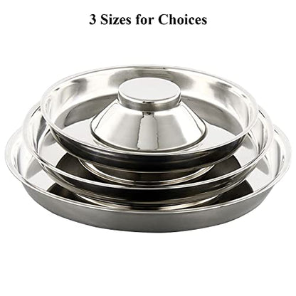 Stainless Steel Pet Bowl for Puppy and Cat, Dog Food and Water Feeding Bowl, Puppies and Kittens Weaning Bowls, Multiple Dogs and Cats Eat and Drink Together (2PC, L) - size: L - 7cups/56oz
