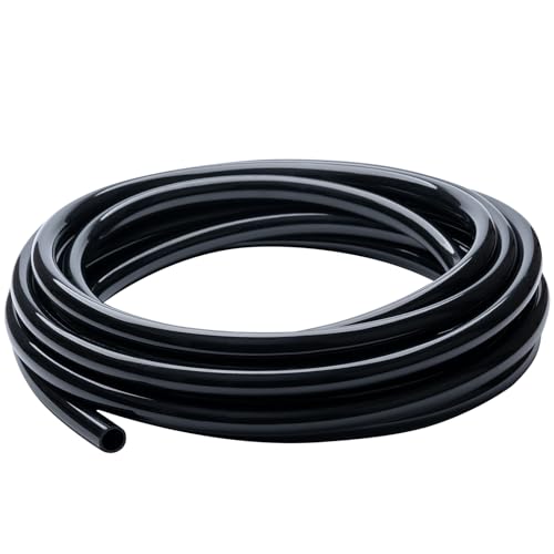 Black Vinyl Tubing 1/2” ID × 5/8” OD - 10 Feet PVC Flexible Plastic Tube Hybrid Hose, Transfer Water Air Oil for Pond Fountain Garden, Non-toxic and BPA free - size: ID 1/2 INCH, style: 10 Feet