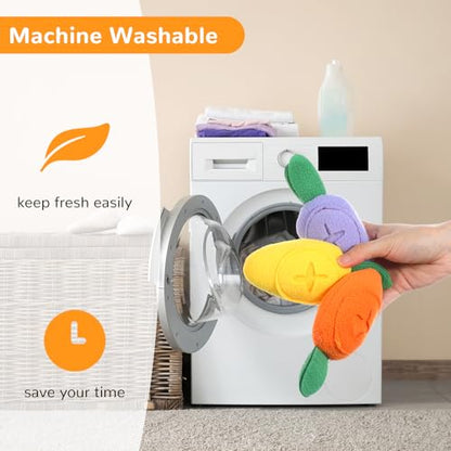 3 PC Rabbit Treat Dispenser Food Hider Carrot Shape Enrichment Toys Washable Snuffle Ball Slow Feeder PuzzleToy for Small Animal Ferret Squirrel Ferret (3PC)