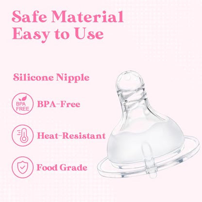 LittleForBig Silicone Soft Touch Adult Bottle Nipples Replacement Teat Compatible with LittleForBig Bottles - Assorted 3-Pack