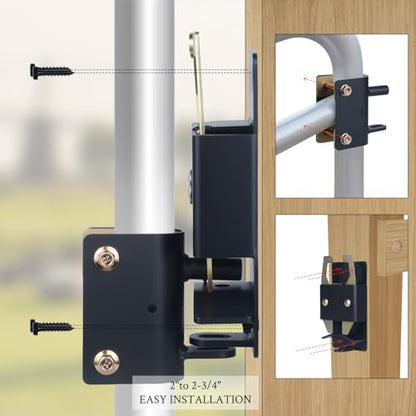 WellMade Heavy Duty 2 Way Farm Gate Latch - 1 Pack Lockable Anti-Sag Livestock Gate Hardware for 1-5/8" to 2" Round Tubes, Fits Ranches, Horse Corrals, Pastures (Includes Screws & Instructions) - size: 1 Pack