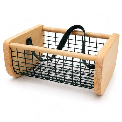 Garden Hod Harvest Basket – Wood & Wire Harvest Basket for Collecting Vegetables, Fruits, Flowers & Eggs, Rustic Farmhouse Basket with Solid Wood Ends for Garden, Kitchen Storage & Decorative Display