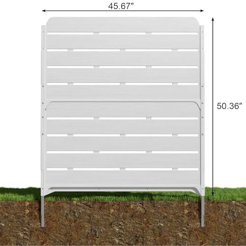 ZZM White Privacy Fence Panels (1 Panel) Outside Decorative Air Conditioner Fences Trash Can Fence Pool Equipment Enclosure Hide Backyard Screen Fence - color: White 1 Panel