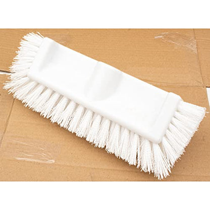 SPARTA Multi-Level Tile Scrub Brush 12" Wide Brush Head, Heavy-Duty Tile Cleaning Brush with End Bristles for Commercial Tiles, Tubs and Floor, Plastic, 12 Inches, White - color: White