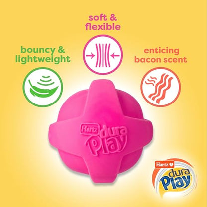 Hartz DuraPlay Bacon Scented Dog Toys, Large 1 Count, Colors may vary - size: 1 Count, style: Large Ball
