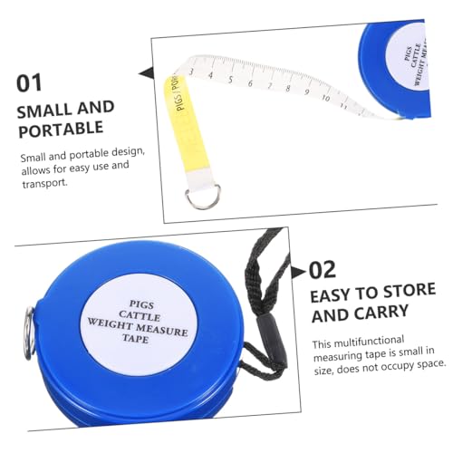 Animal Measuring Tape 2.5M Blue Livestock Weight Tape Pig Cattle Body Girth Measuring Tool for Farm Use Style