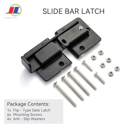 Flip Latch Gate Latch 1 Pack, Robust Iron Safety Latches for Wooden/Metal Gates, Barn Door Lock with Easy Installation for Fence, Shed, Cabinet (Black) - size: Flip Gate
