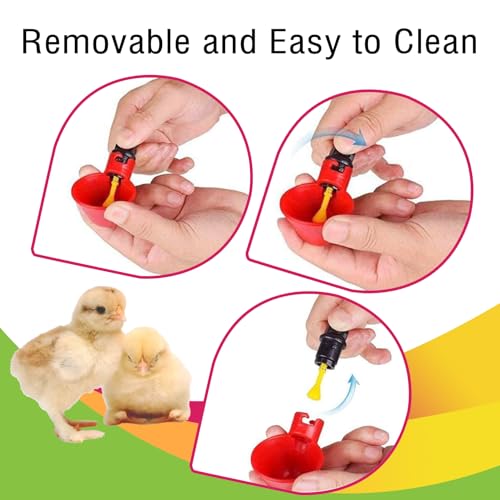 2pcs Automatic Drinker System Chick Water Cups 1L Hanging Automatic Fill Chick Cup Drinker Waterer Used for Cages
