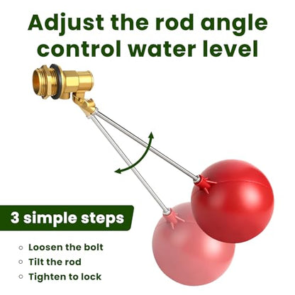 Stainless Steel Float Valve for Water Tank and Trough, 1/2-3/4 Inch Size Options for Reliable Water Level Management in Various Applications with Durable Build(0.78in) - size: 20m'm/0.78inch