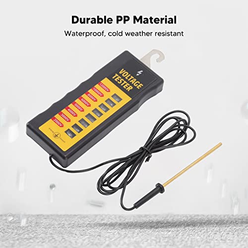 Electric Fence Voltage Tester, 2000 to 12000V Wide Measurement Range Fence Voltage Tester, 8 Neon Lights, Waterproof Portable Fence Fault Finder for Farms Livestock