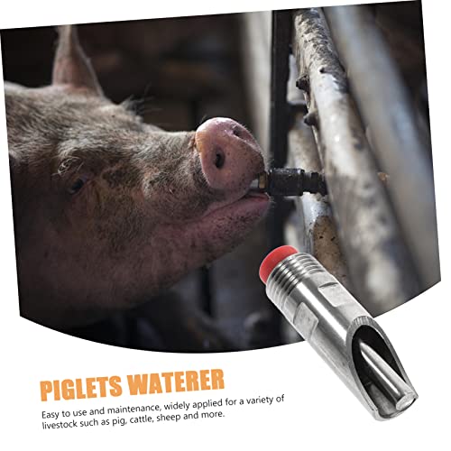 Mipcase 10pcs Automatic Stainless Steel Pig Drinking Waterer of Livestock Feeders Water Nipples Efficient Water Supply for and Livestock Care