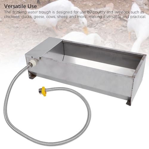 Automatic Livestock Water Trough | 5 - Gallon Large Capacity Auto - Filling Bowl | Stainless Steel Waterer for Chickens/Ducks/Cows | Rustproof Farm Watering System