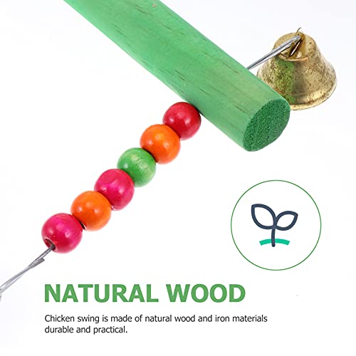 YARDWE Chicken Swing Toy for Coop Natural Safe Wooden Accessories Durable Perch Ladder for Poultry Run Rooster Hens Chicks Pet Parrots Birds Macaw Entertainment