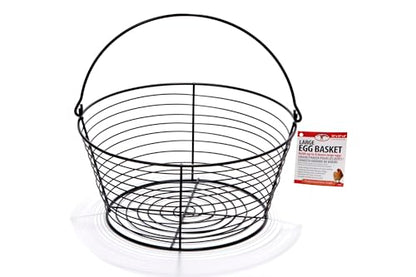 Little Giant® Large Egg Basket Kit | Chicken Egg Basket with Ceramic Eggs | Egg Collecting Basket Kit (White Eggs, Large Basket (13 Inches)) - color: White Eggs, size: Large Basket (13 Inches)