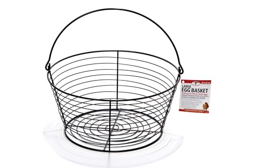 Little Giant® Large Egg Basket Kit | Chicken Egg Basket with Ceramic Eggs | Egg Collecting Basket Kit (Brown Eggs, Large Basket (13 Inches)) - color: Brown Eggs, size: Large Basket (13 Inches)
