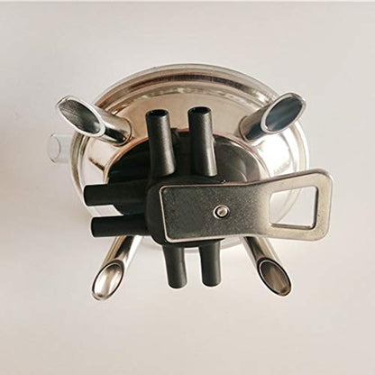 Milk Claw Milking Claw Milk Collector Milking Part Accessory with Multi Manifolds Connectors Easy to Use Durable for Cow Goat 240CC Stainless Steel Base PC Lid