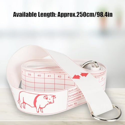 Cattle Tape Measure for Weight Estimation | Dual - Sided Bust Weight Ruler in Kg/Lbs | PVC Livestock Measuring Tape for Farmers/Ranchers | 250cm Length, Environmentally