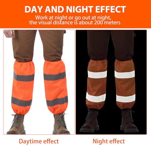 A-SAFETY unisex-adult Class E Two-tone Mesh Leg Gaiters - color: Mesh Orange