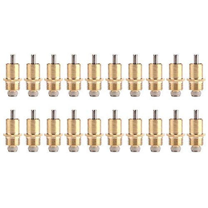 Rabbit Drinker Nipple Set, Pack of 20 Metal Long Type Waterer Drinking Tool for Small Animals, Yellow