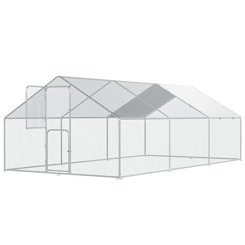 UDPATIO Large Metal Chicken Coop Run House, Walk in Heavy Duty Outdoor Enclosure w/Cover for 30+ Chickens, Ducks, Rabbits - Predator Proof Poultry Pen Habitat Hutch - size: 216.0"L x 120.0"W x 72.0"H
