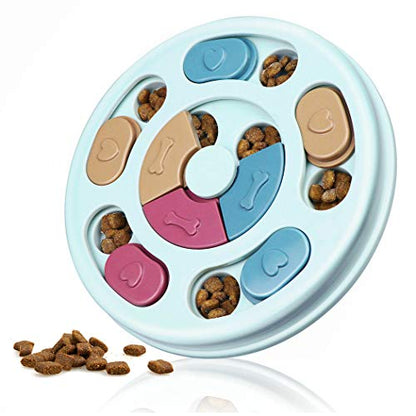 Joansan Interactive Dog Puzzle Game Toys, Dog Enrichment Toys for Puppy Mentally Stimulating Treat Dispenser Dog Treat Puzzle Feeder for Small,Medium and & Large Dogs Treat Training (Blue) - color: Blue