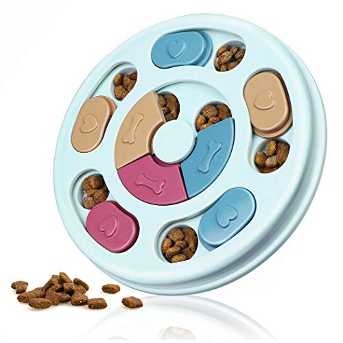 Joansan Interactive Dog Puzzle Game Toys, Dog Enrichment Toys for Puppy Mentally Stimulating Treat Dispenser Dog Treat Puzzle Feeder for Small,Medium and & Large Dogs Treat Training (Blue) - color: Blue