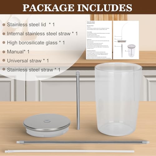 Glass Milk Container for Jura & Stainless Steel Milk Pipe Casing with HP3 Adapter, Compatible with Jura Coffee Machine Models: Z8, Z6, J6, S8, S80, E8, GIGA X8cG2 / X8G2/X3cG2 / X3G2, X8, X10, WE8 - style: Container+ Pipe Casing