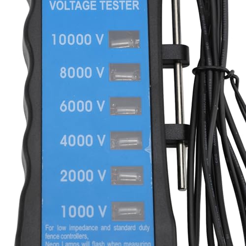 Electric Fence Tester,Portable Electric Fence Tester Fence Voltmeter, Digital Electric Fence Tester 12 KV with 8 Indicator Lights for Farms