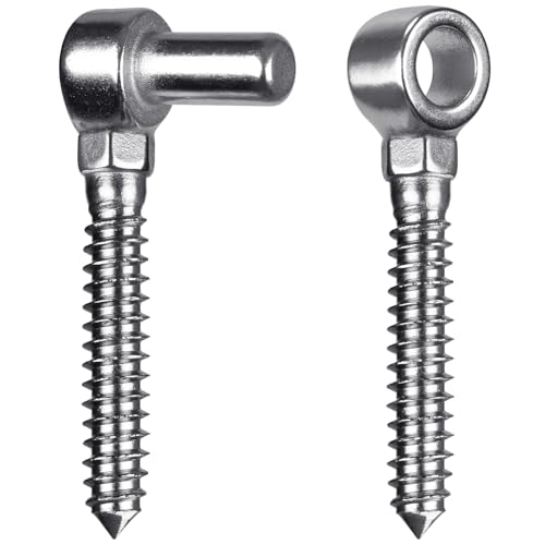 Insaga 304 Stainless Steel Gate Hinges with Screw Hook and Eye Gate Hinges to Mount Wooden Gates or Fences, One-Piece molding with Non-Welding Gate Bolt Hook (A Pair, M16) - color: M16-Hook+Eye Hinge-1pair