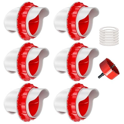 ZenxyHoC DIY Chicken Feeders No Waste, 6 Ports Poultry Feeder with Hole Saw for Buckets Troughs - size: 6 Ports