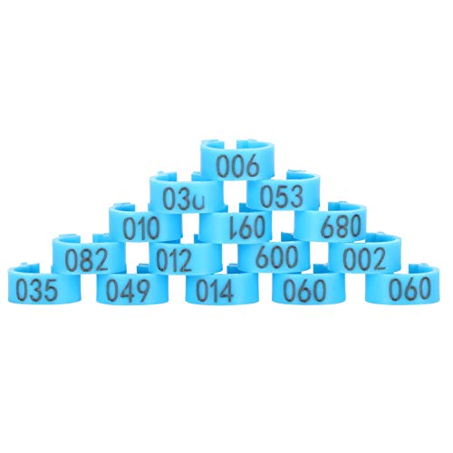Gavigain 8mm Pigeon Leg Bands 0-100 Numbers Chicken Identification Leg Bands for Bantam Finch Dove Lovebird Coturnix Quail (Blue) - color: Blue