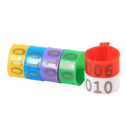 100PCS/Bag 16MM 001-100 Numbered Plastic Poultry Chickens Ducks Goose Leg Bands Leg Rings, Blue Color