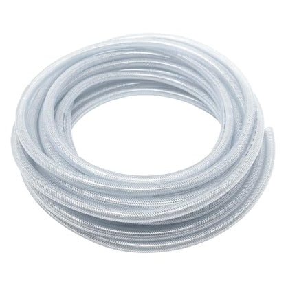 Gloxco Clear Braided PVC Tubing, Food Grade, Heavy Duty Reinforced Hose, 1/4" ID, 50 Ft Length - size: 1/4" x 50 Ft