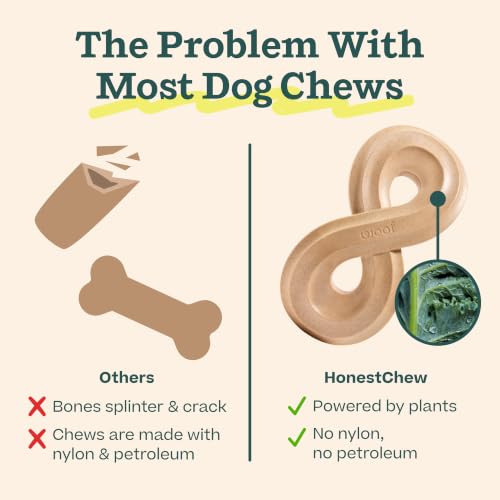 WOOF HonestChew Dog Toy Infinity - Durable Dog Chews - Made with Natural, Plant-Based Ingredients - Splinter-Resistant - Safer Than Dog Bones - Medium - size: Medium