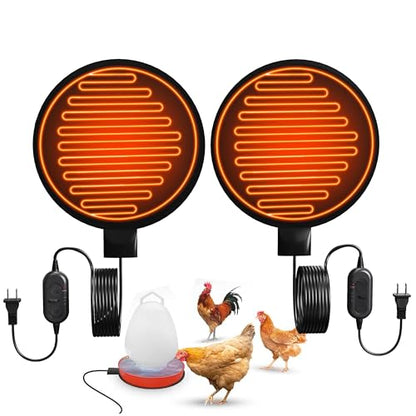 Heated Chicken Waterer Base, 6" Energy Saving Poultry Water Heater for Winter - Prevents Freezing for 1 to 5 Gallon Buckets, for Ducks, Geese, Turkeys, Chickens,1 PC