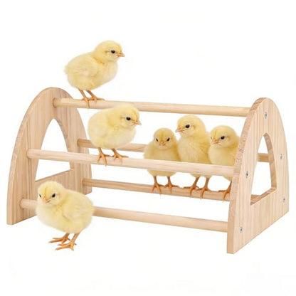 Large Wooden Chicken Perch, Chick Roosting Perch Wood Stand for Brooder, Chicken Toys for Coop and Brooder Chick Roosting Bar, Training Perch Toys for Large Bird - color: Chick Perch