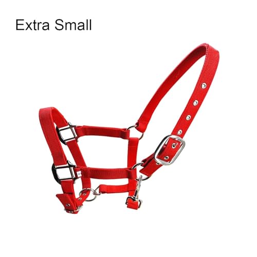 Cattle Halter Padded Halter Pony Bridle Head Collar Adjustable Horse Supplies Professional Soft Headstall(Red,Small) - color: Red, size: Small