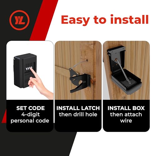 Gate Lock – Secure Keyless Fence Lock and Latch with 2-Way Access – Strong Durable System for Theft Prevention and Home Security, Easy Installation on Wood or Vinyl Gates/Fences (Regular – 1-Pack) - style: Regular