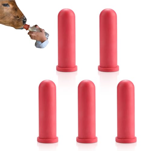 Calf Nipple Rubber, 5 PCS 10cm / 3.9in Soft Calf Feeding Bottle Nipple Farm Animal Feeding Supplies